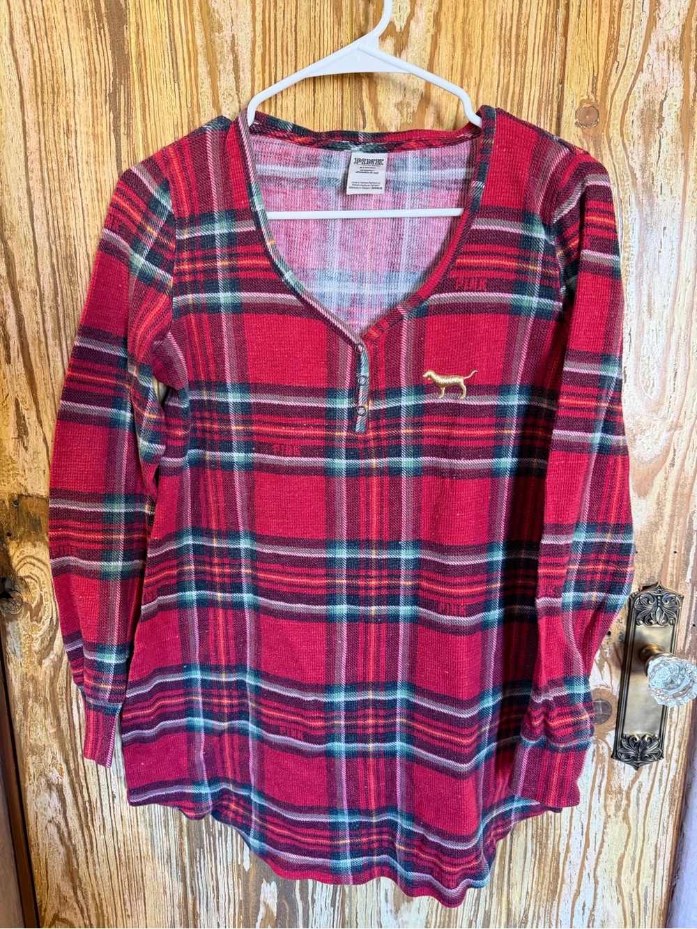PINK Victoria's Secret Christmas Plaid Pajama Dress